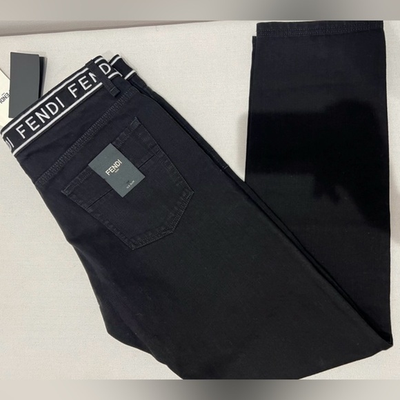 ❤️100% Authentic Fendi Mens Black Denim Jeans/ size 34-34 / brand new ❤️ - Picture 1 of 11